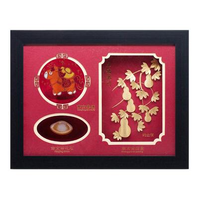 南京云锦非遗博物文创雨花石金箔