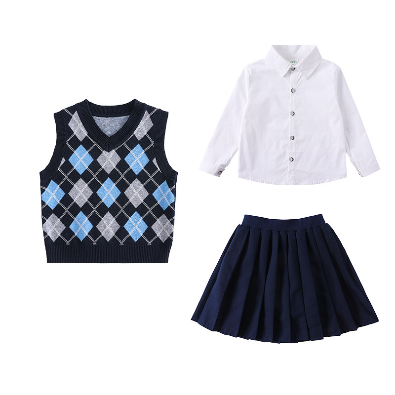 小学生校服春秋装儿童班服秋季运动套装英伦风马甲背心幼儿园园服