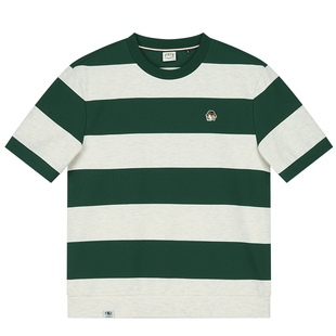 【春夏甄选】Hazzys哈吉斯春夏华夫格男短袖横条纹潮流百搭T恤