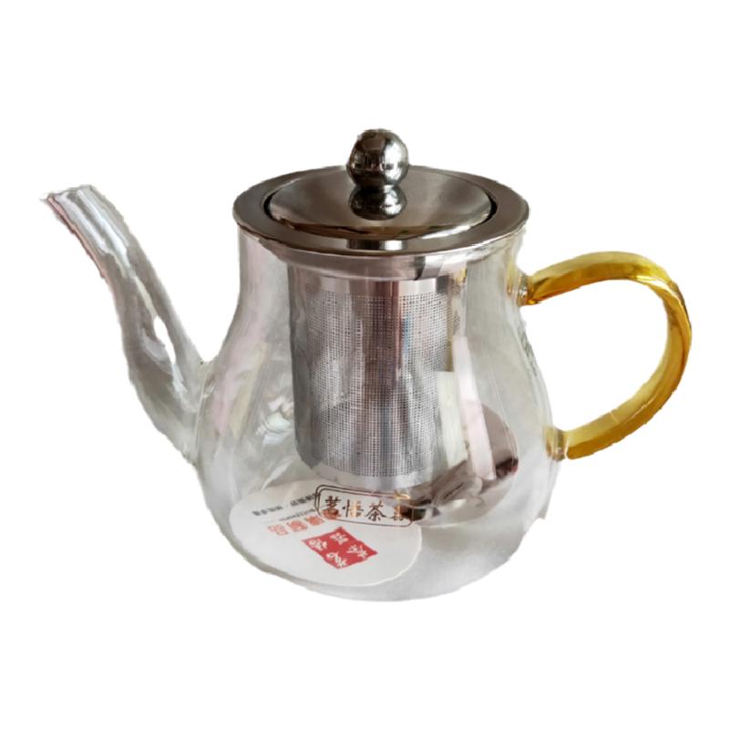 黄色把大毫升耐热玻璃茶壶