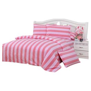 纯棉床单1.8双人1.5单人炕单子床上老粗布条纹格子加厚加密三件套