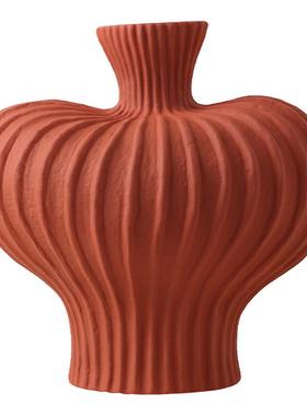 北欧简约侘寂风陶瓷花瓶摆件