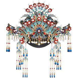 【旗舰店】拼酷栖冠小磁点翠九龙九凤冠冰箱贴3D立体金属拼图玩具