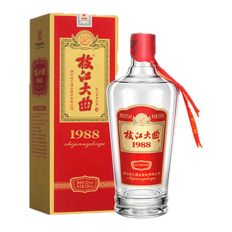【官方旗舰店】枝江大曲1988 500ml*1瓶 纯粮食柔雅浓香风味白酒