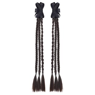 假发辫子女甜酷长发马尾蝴蝶结双麻花辫y2k新中式抓夹拳击辫头饰