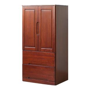 全实木小型衣柜家用卧室单人储物柜儿童衣服收纳柜子窄简易矮衣橱