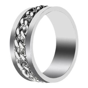 戒指男潮轻奢小众高级感男士单身戒冷淡风时尚个性食指可转圈指环