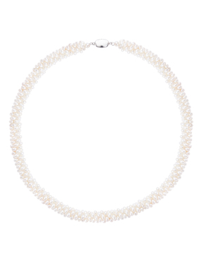 天然淡水珍珠毛毛虫手工毛衣链