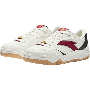 安踏波浪鞋4春季新款本命年红色老爹鞋女休闲鞋复古潮流革面板鞋