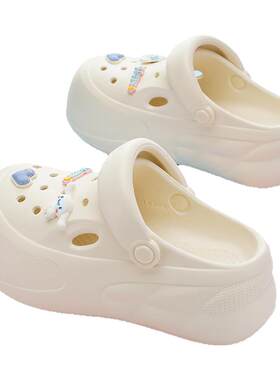 女夏透气防滑增高软底洞洞鞋