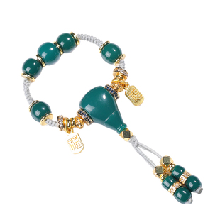 无毒无害绿松石伴生矿老型桶珠三通套装文玩手串配饰配珠顶腰珠