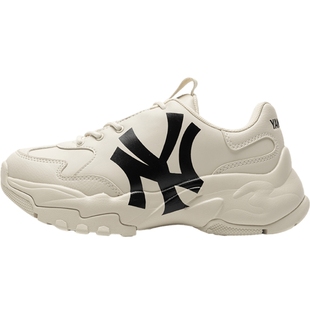 MLB老爹鞋男鞋女鞋25冬季新款纽约洋基队小白鞋情侣厚底显高鞋子