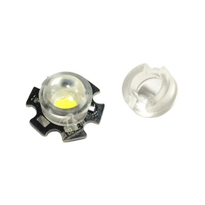 13mm一体LED聚光凸透镜3W仿流明1w灯珠透镜15 30度45 60 120度