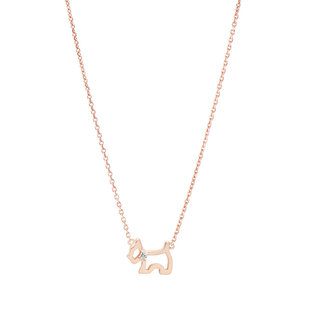 AGATHA/瑷嘉莎锆石镂空小狗法式经典浪漫时尚百搭项链锁骨链