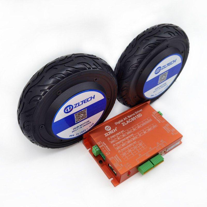 中菱科技6.5寸轮毂伺服电机一拖二驱动器套装24V直流8N高防尘