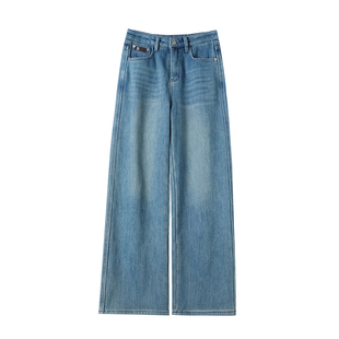 少女加绒加厚直筒裤子女冬季新款加长版超长170高个子175牛仔棉裤