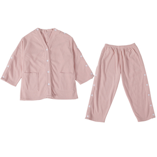 秋冬加厚加绒袖子开扣艾灸服纯棉前后开衫长款理疗服开背按摩针灸