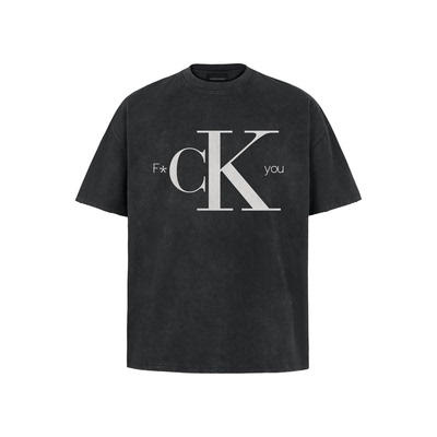 ANTIDOTE 恶搞标语印花洗水重磅T恤做旧短袖男美式复古短宽上衣