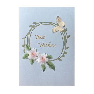 嘉礼刺绣樱花定制贺卡生日感谢祝福送老师朋友客户员工生日礼物卡