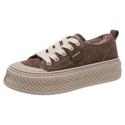 星期六厚底板鞋女款秋冬加绒保暖