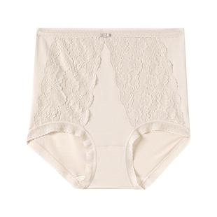 美标新款高腰内裤女莫代尔收腹纯色三角裤亲肤透气蕾丝简约底裤夏