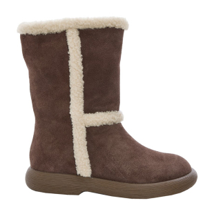 雪地靴新款冬季加绒东北短筒女款鞋平底中筒靴真皮可折叠小短靴子