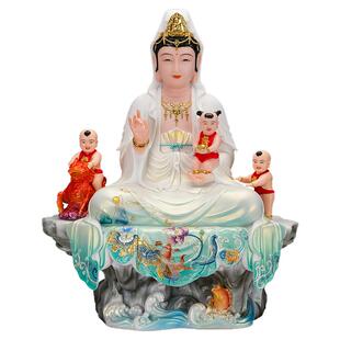 慈缘阁麒麟送子观音摆件供奉观音菩萨像观音佛像男孩女孩送子娘娘