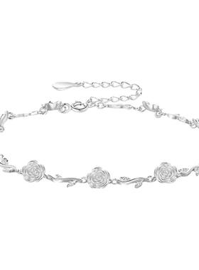 玫瑰花园S999足银玫瑰手链礼物