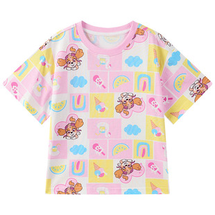 汪汪队女童短袖t恤2026新款儿童纯棉上衣夏季宝宝女孩半袖打底衫