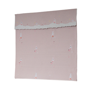 欢乐兔罗马帘升降帘窗帘适合儿童小房间轨道整套上下拉动卡通遮光