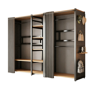 开放式衣帽架卧室家用衣柜货架落地置物挂衣架简易组装衣帽间架子