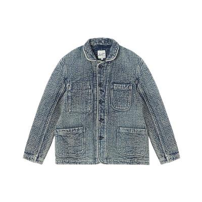 PorterC同款樱花刺子蓝染西装