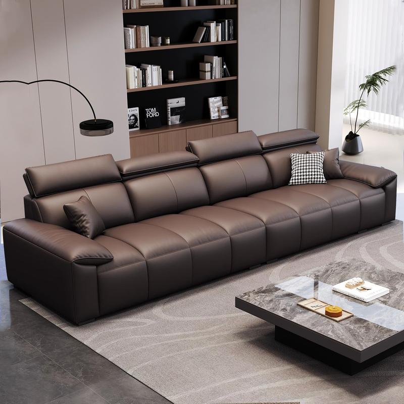 政府补贴意式极简真皮沙发客厅小户型头层真皮钢琴键皮艺直排沙发