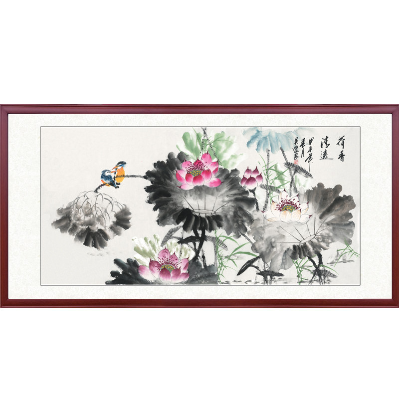沙发背景墙挂画寸草轩