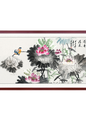 沙发背景墙挂画寸草轩
