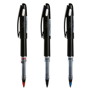 日本Pentel派通trj50鸭嘴笔大班签字笔可换芯纤维签字笔高档商务办公手绘漫画笔直液式黑色速写勾线水笔mlj20