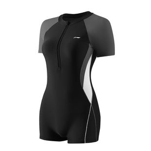 李宁泳衣女游泳馆专业用连体竞速高级感2026新款保守成人平角泳装