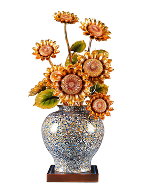 铜向日葵摆件客厅玄关装饰品