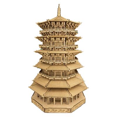 山西应县木塔中式古建筑微缩模型