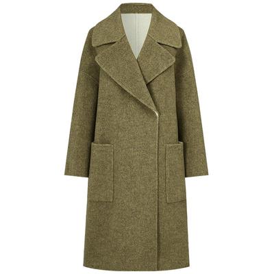 曼德诗中长款通勤毛呢外套