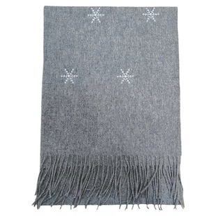 浅灰色纯羊毛围巾冬季100羊绒薄款高级感妈妈女士高端大气上档次