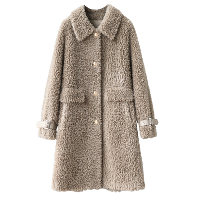 显瘦减龄海宁羔羊毛颗粒皮草外套