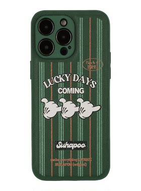 suhapoo壳内策展 条纹幸运6手机壳iPhone17promax苹果16原创13ins风15pro14plus全包美式复古条纹皮壳