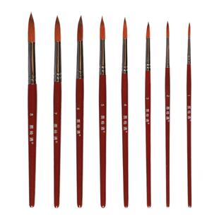 图绘通水彩画笔尼龙毛画笔套装初学者大中小勾线笔尖头圆头丙烯颜料画笔水粉毛笔油画笔专业美术学生用成人