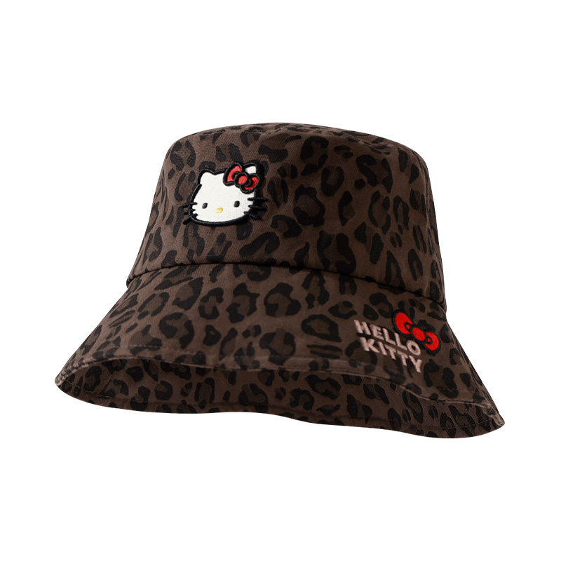 三丽鸥HelloKitty豹纹渔夫帽女