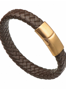 欧美复古霸气编织皮手