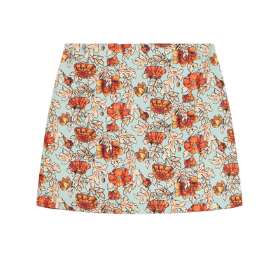 LUMIEN 度假花朵印花A字半身裙女春夏新款多巴胺高腰显瘦短裙