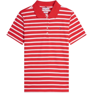 Tommy女装1985修身条纹短袖POLO