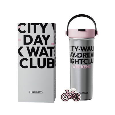 HOLLYBABY吸管保温杯女生陶瓷内胆水杯高颜值大容量茶水分离杯子