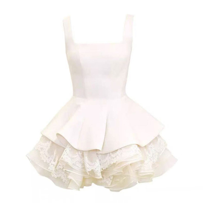 白色生日party小礼服连衣裙